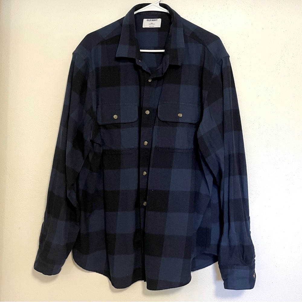 Old Navy Double Brushed Buffalo Plaid Flannel Shirt